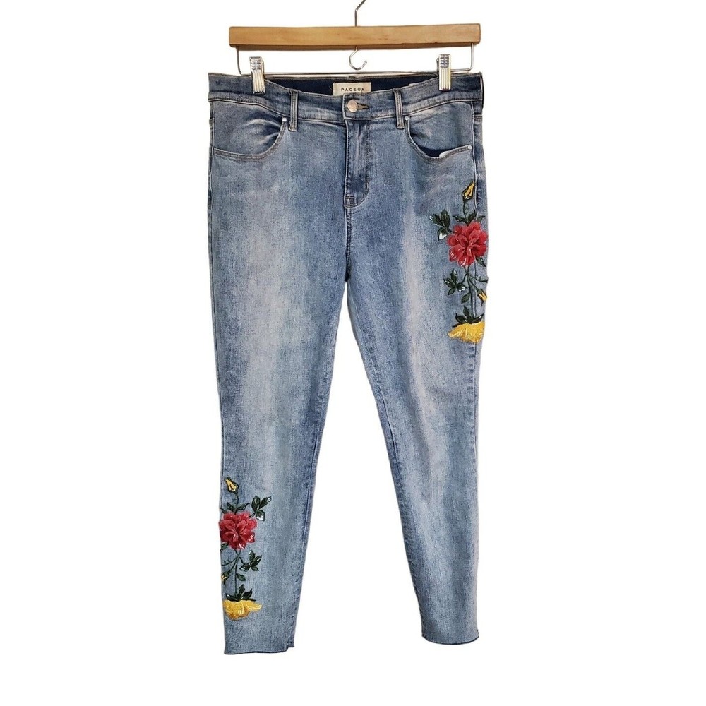 PACSUN SUPER STRETCH Women’s Flowers Low Rise Ankle Jegging Jeans Size 29